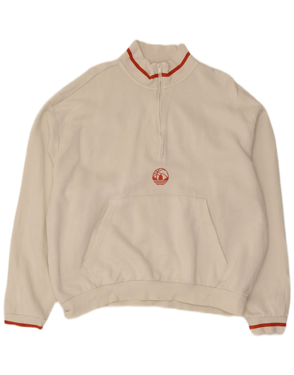 Мужской свитер с воротником на молнии Adidas Jumper XL Белый Хлопок