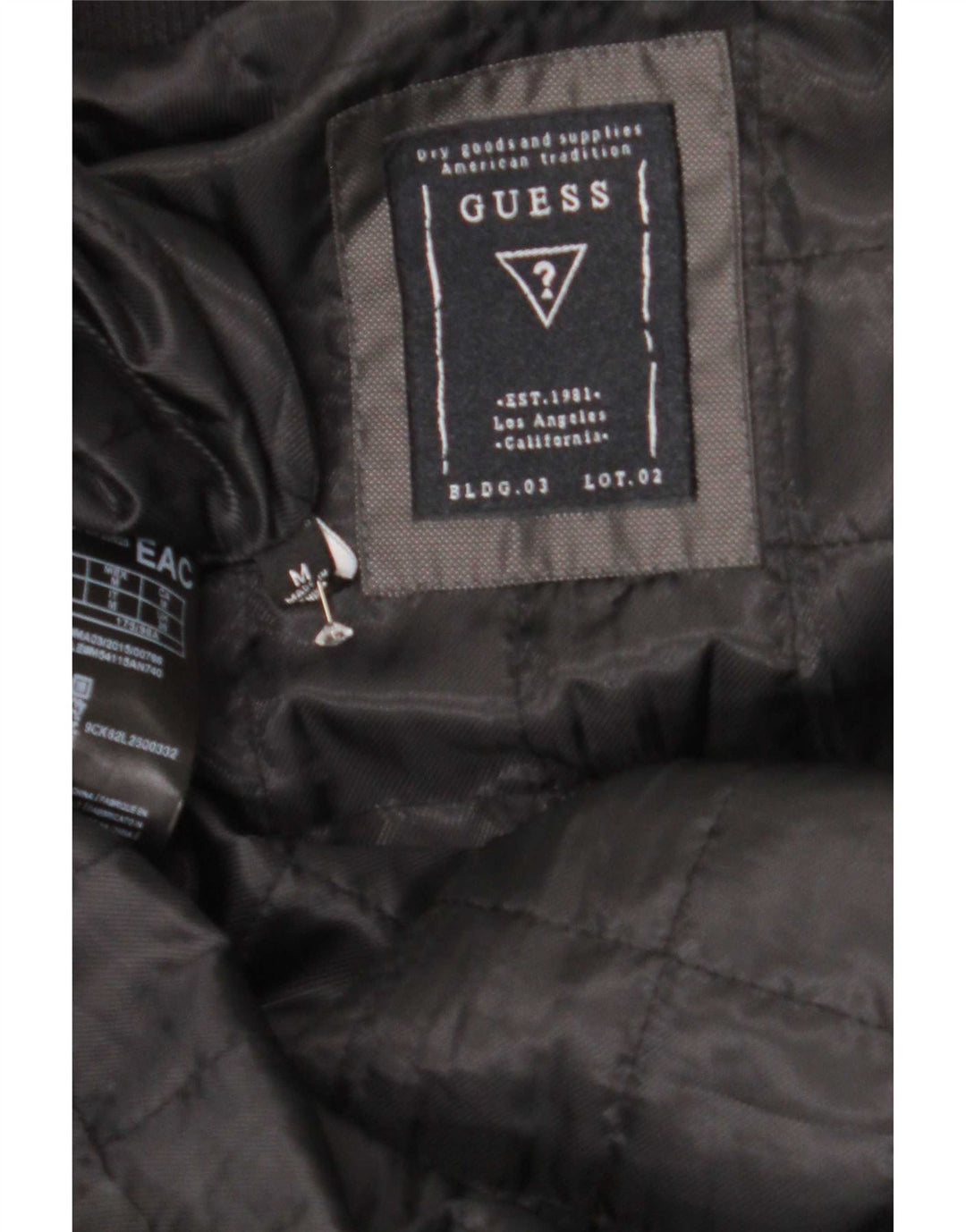 Мужская куртка-бомбер Guess UK 38, средний черный полиэстер