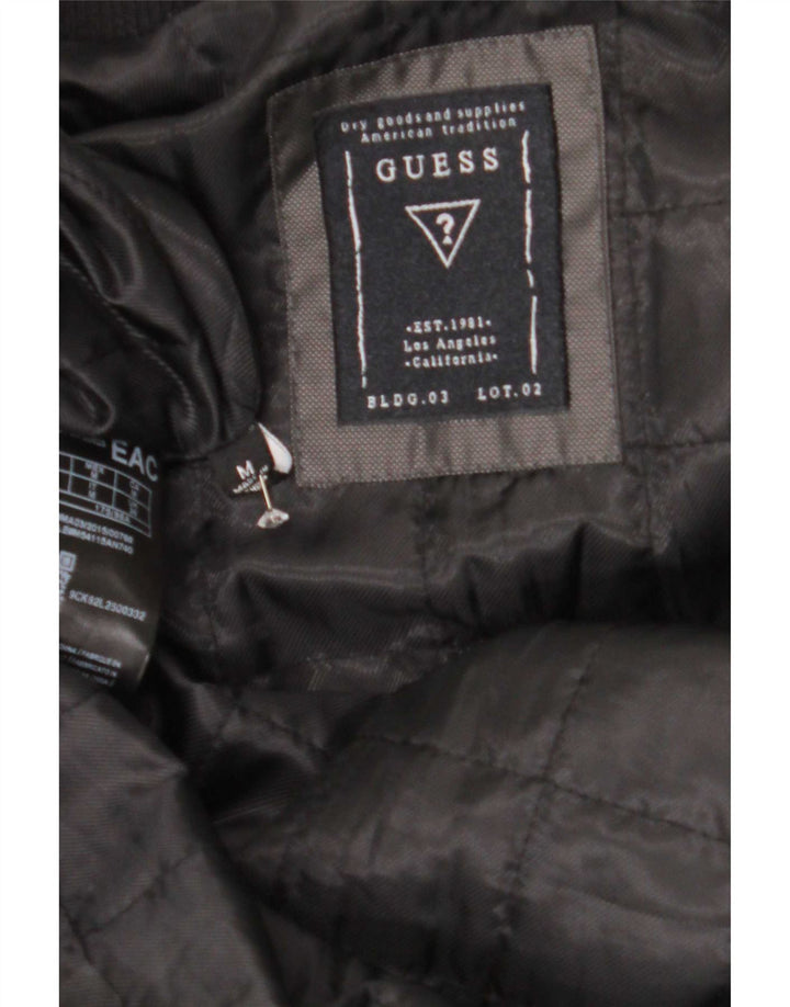 Мужская куртка-бомбер Guess UK 38, средний черный полиэстер