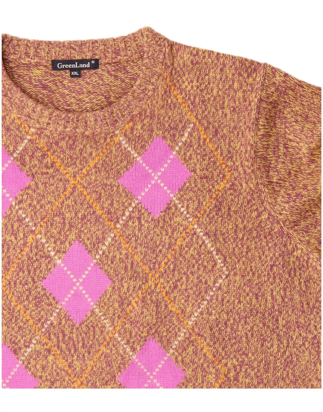 Женские туфли GREENLAND UK 20 2XL, разноцветный акрил с ромбами и узором «аргайл»