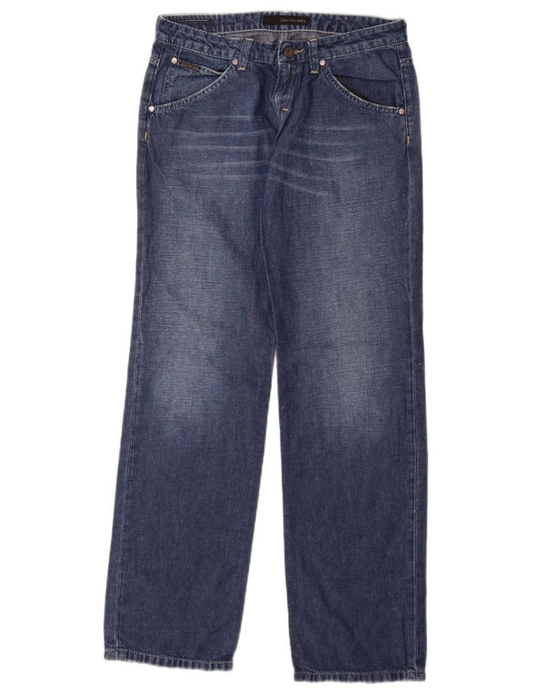 CALVIN KLEIN Womens Straight Jeans W27 L32 Blue Cotton