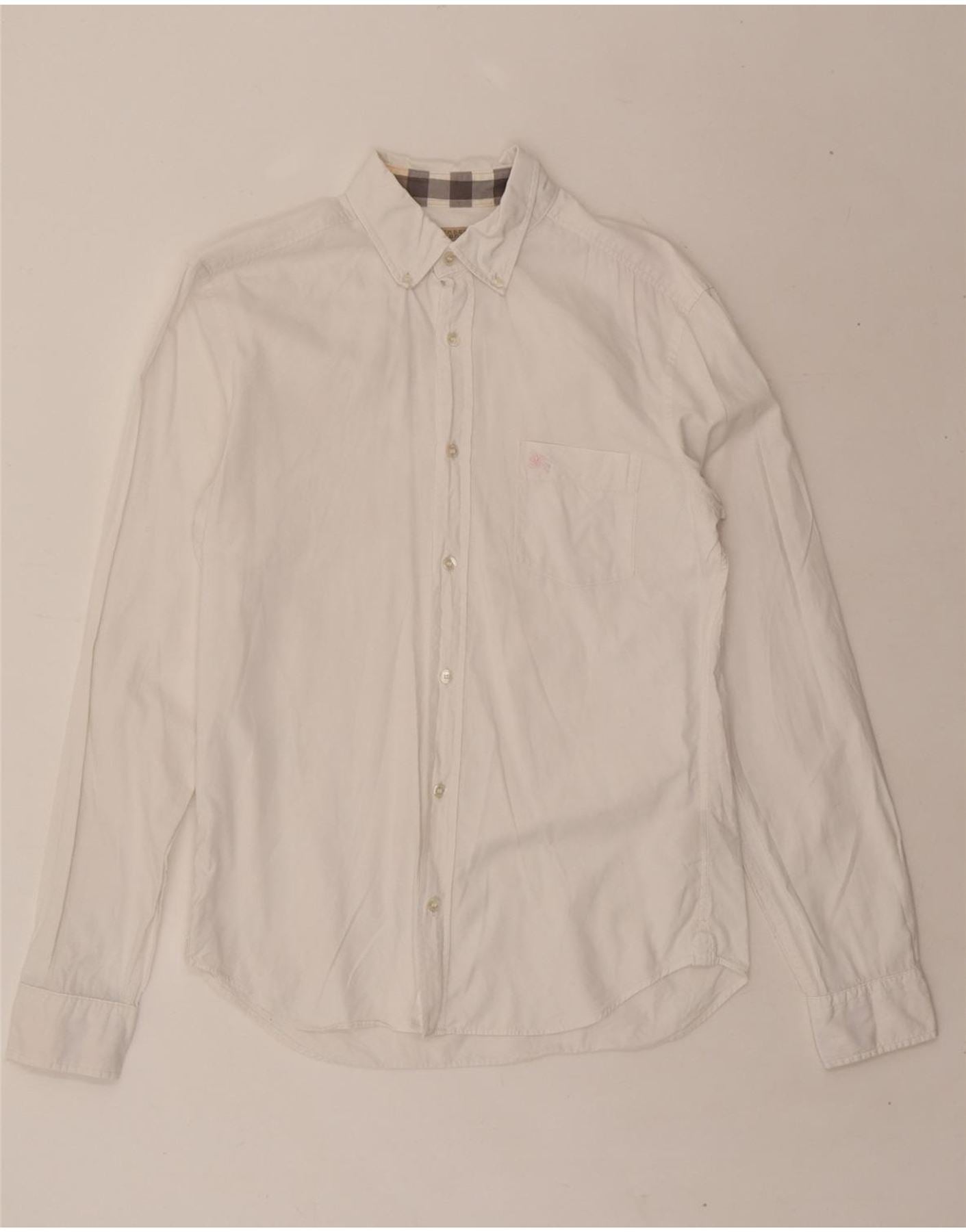 BURBERRY Mens Shirt Small White Cotton Vintage Burberry and Second-Hand Burberry from Messina Hembry 
