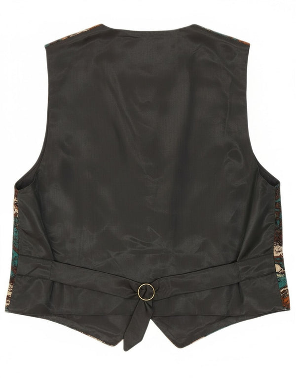 Винтажный женский жилет с абстрактным узором UK 14, средний разноцветный