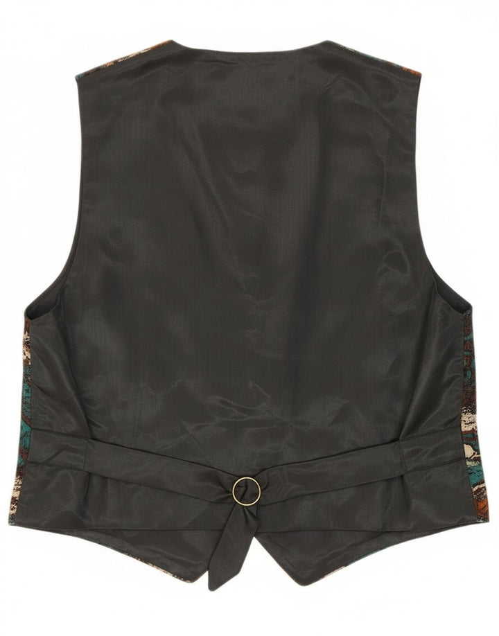 Винтажный женский жилет с абстрактным узором UK 14, средний разноцветный