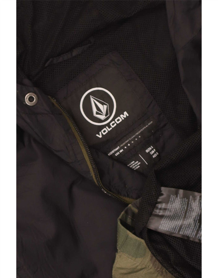 Мужская дождевик с капюшоном Volcom UK 36, маленький черный камуфляжный нейлон
