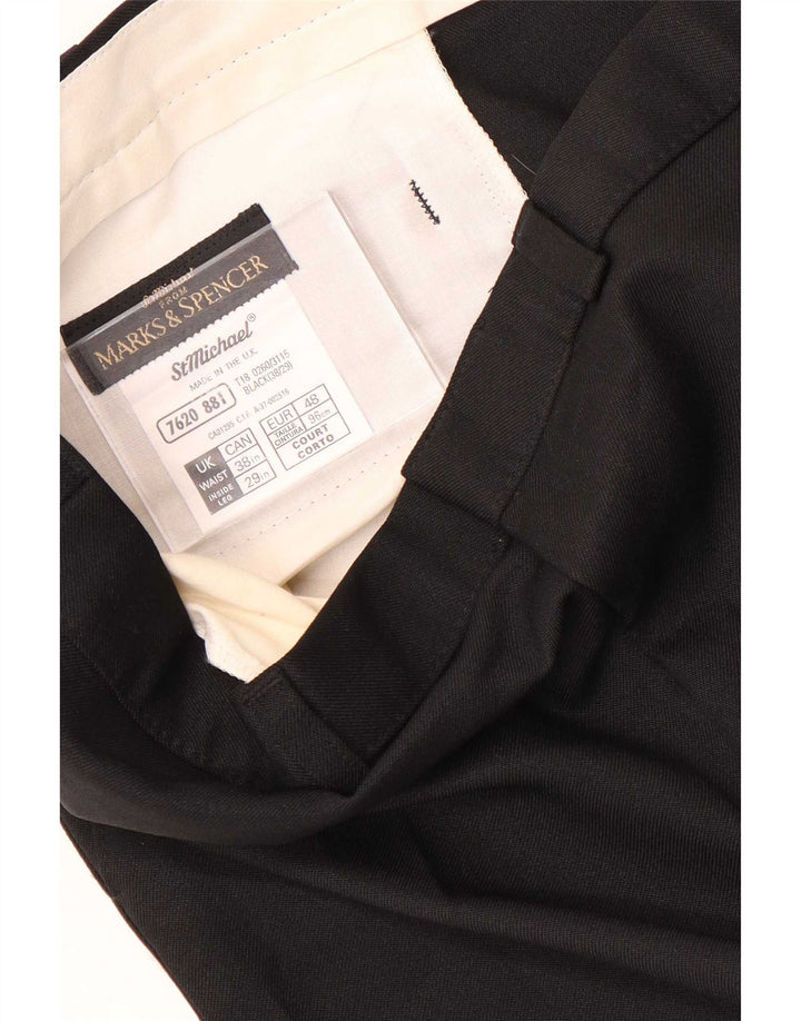 Мужские прямые брюки-чиносы Marks & Spencer W38 L29 черные из полиэстера