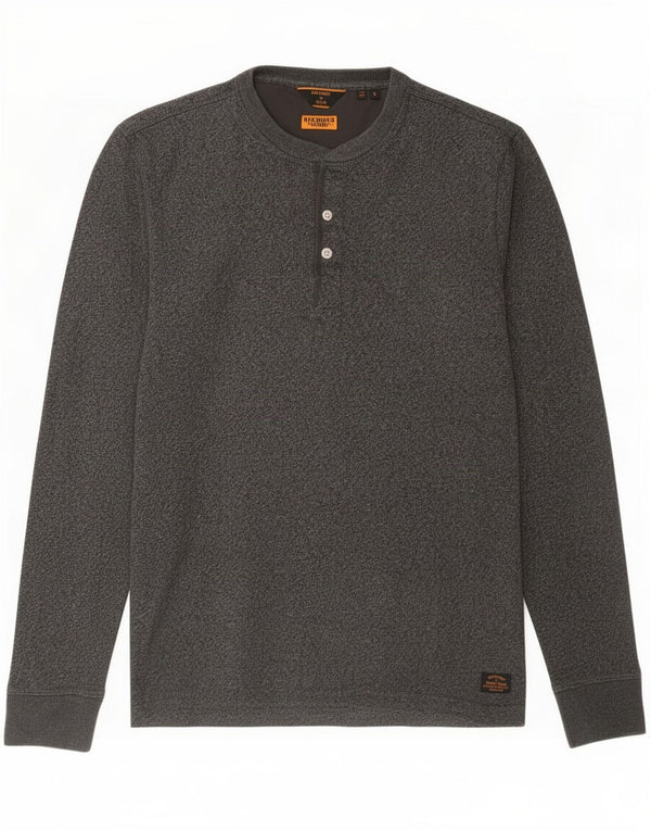 Мужской топ Superdry с длинным рукавом, маленький серый хлопок