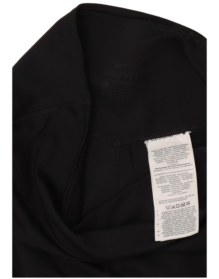 Женские укороченные леггинсы с графическим рисунком Nike Dri Fit UK 8, маленькие черные полиэстер