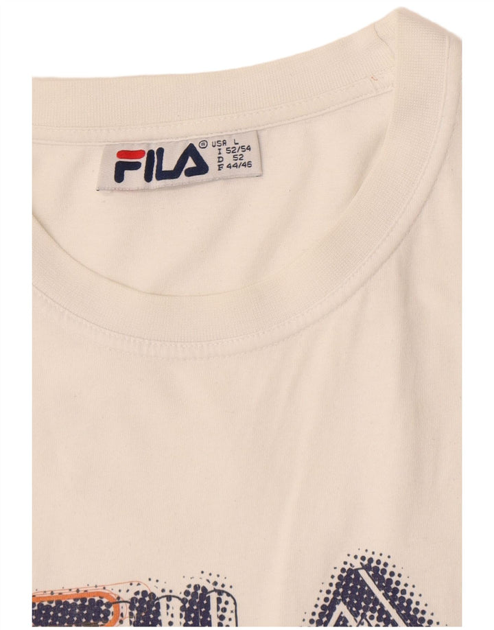 Мужская футболка с рисунком Fila, большая белая