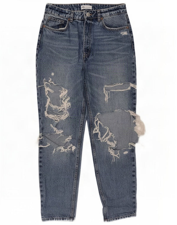Женские зауженные джинсы Zara EU 38, маленькие W28 L27, синие
