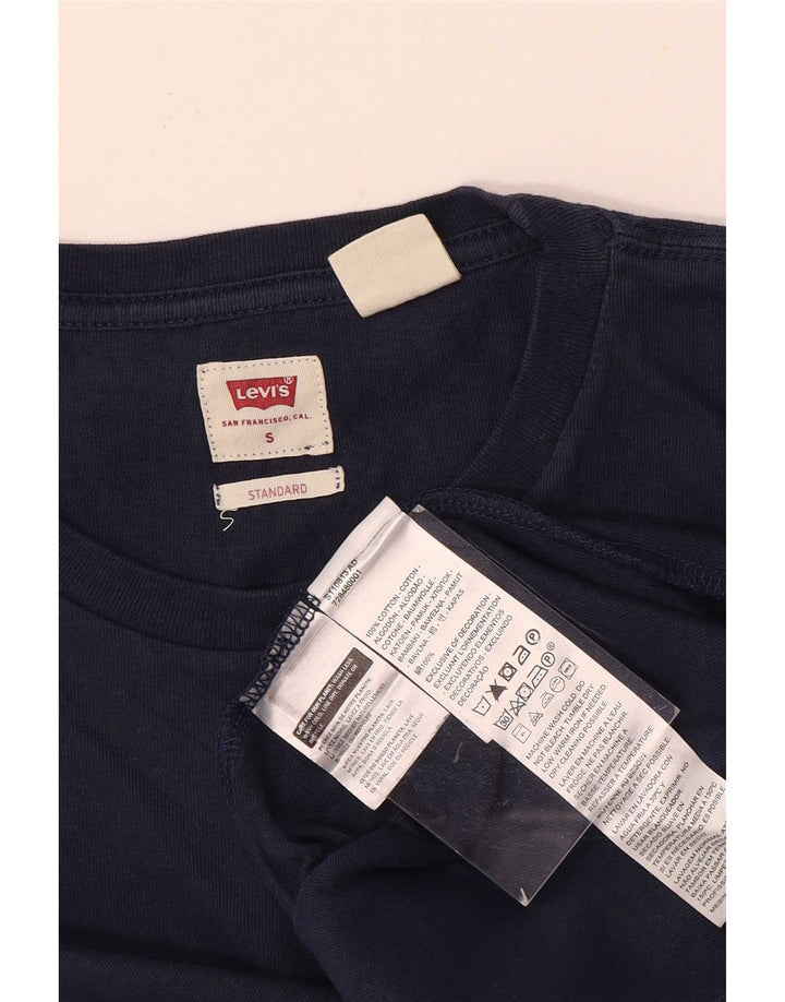 Мужской топ Levi's стандартного кроя с длинными рукавами, маленький размер, темно-синий, хлопковый