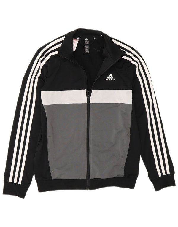 Спортивный костюм Adidas для мальчиков 11–12 лет, черный полиэстер с цветными блоками