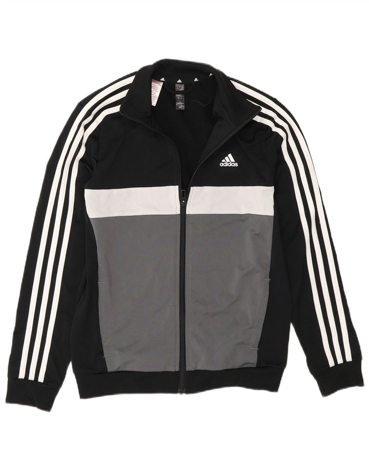 Спортивный костюм Adidas для мальчиков 11–12 лет, черный полиэстер с цветными блоками