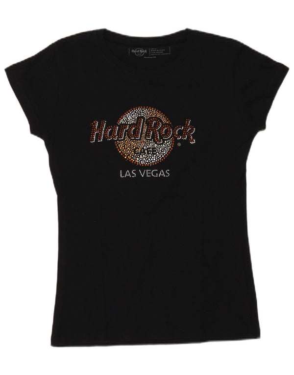 Женская футболка с рисунком Hard Rock Cafe Las Vegas Top UK 10, маленькая черная