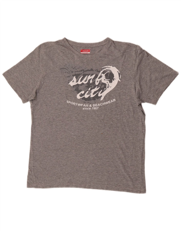 Мужская футболка с рисунком Kappa, большая, серая