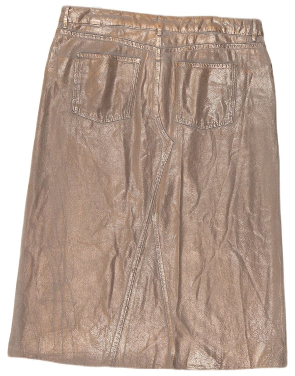 Женская прямая юбка Marks & Spencer UK 22 2XL W34 Золотой хлопок