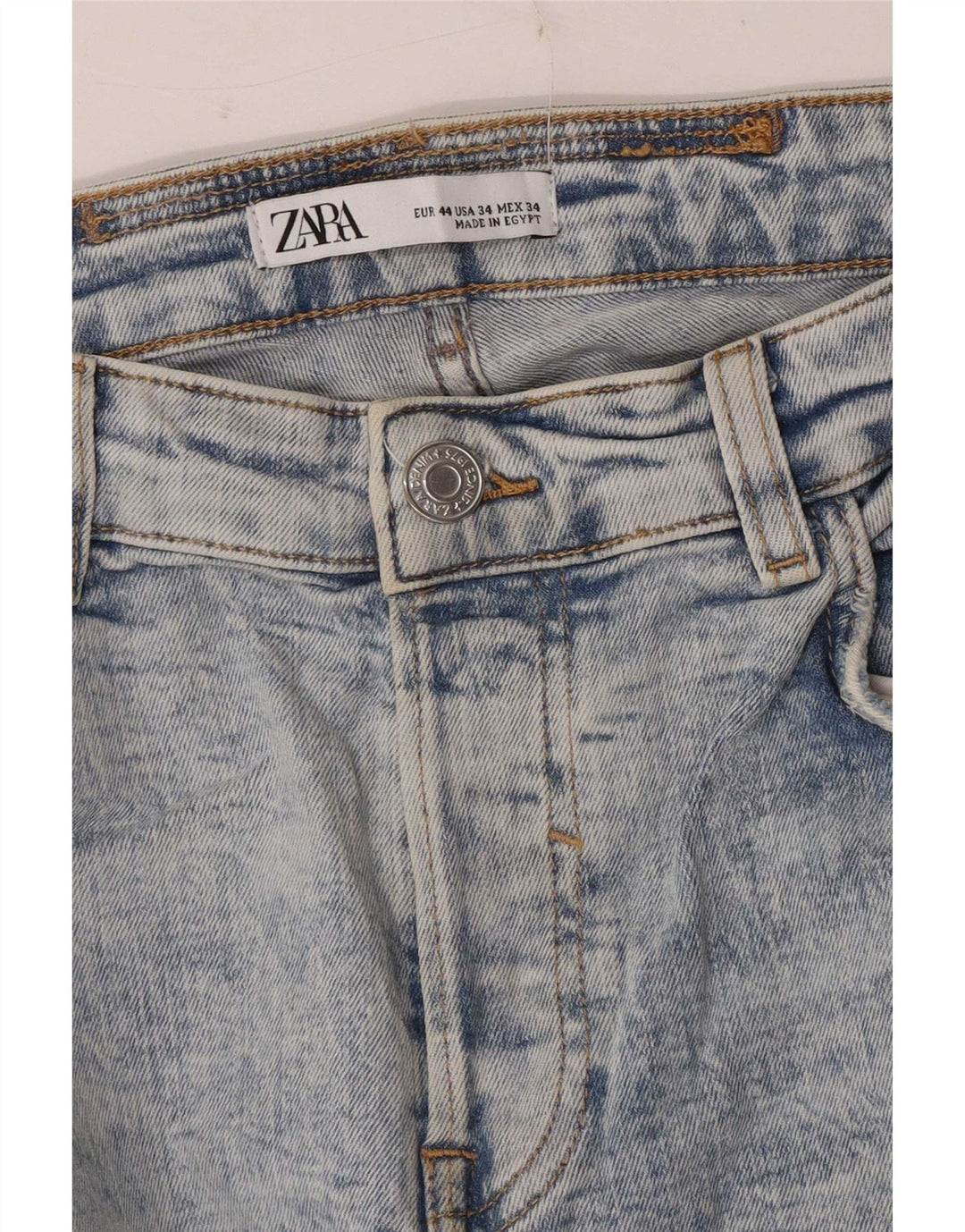 Мужские потертые узкие джинсы Zara EU 44, большие W34 L28, синие