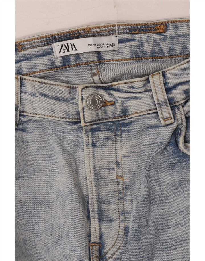 Мужские потертые узкие джинсы Zara EU 44, большие W34 L28, синие