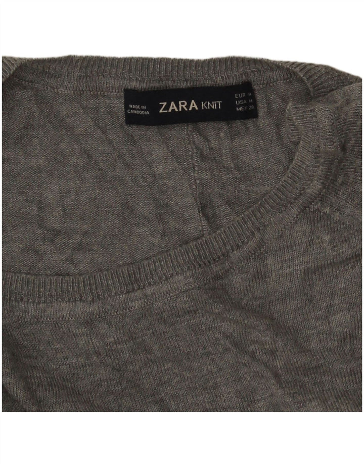 Женский свитер с вырезом «лодочка» Zara UK 14, средний серый