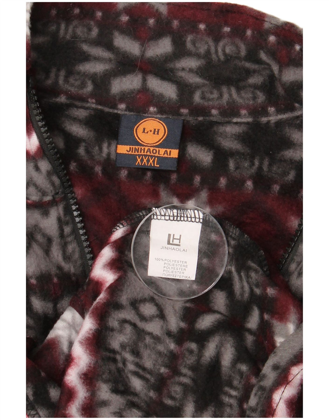 Мужская флисовая куртка JINHAOLAI UK 46 3XL серая, полиэстер Fair Isle