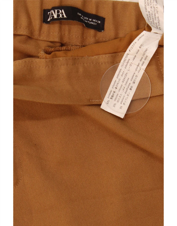 Женские узкие укороченные брюки Zara Medium W28 L25, коричневые, полиэстер