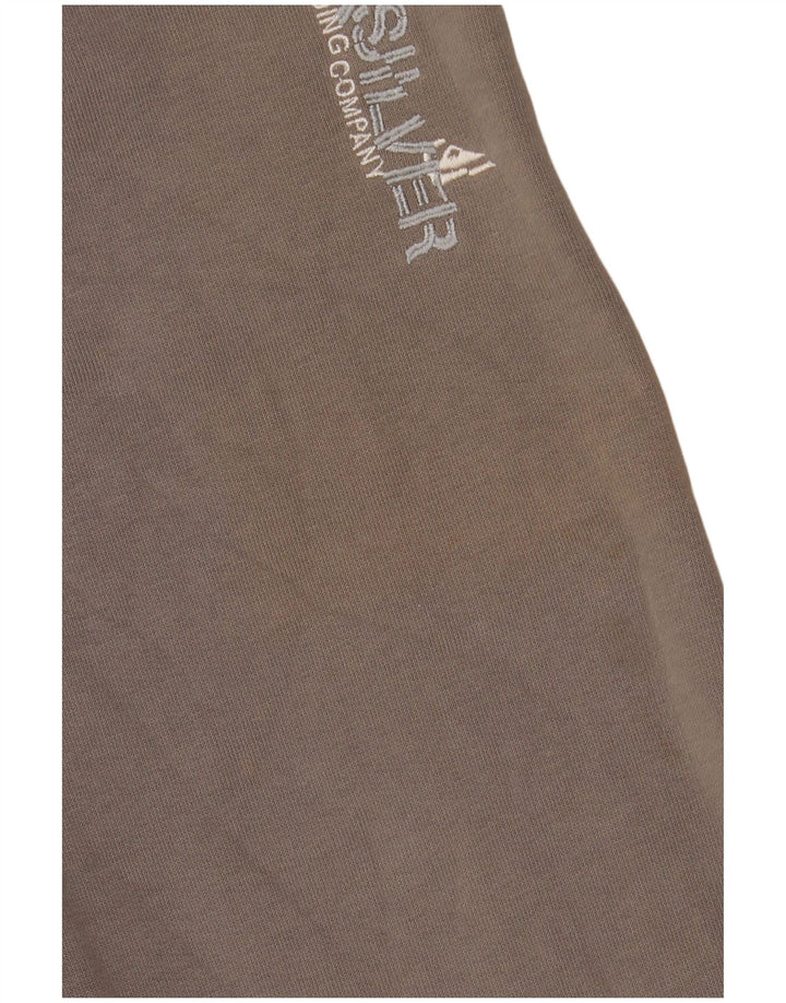 QUIKSILVER Женский свитер с капюшоном на молнии с графическим рисунком UK 14, большой серый хлопок