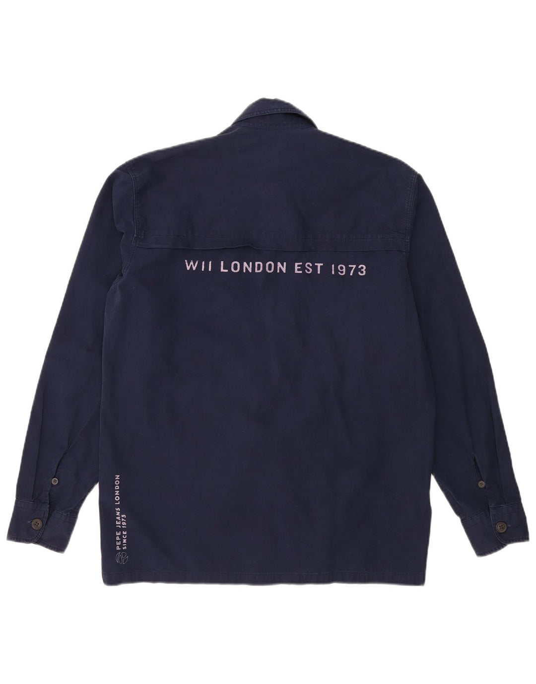 PEPE JEANS Мужская рубашка с рисунком, маленькая, темно-синяя, хлопковая