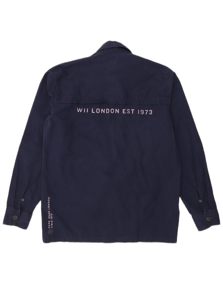 PEPE JEANS Мужская рубашка с рисунком, маленькая, темно-синяя, хлопковая