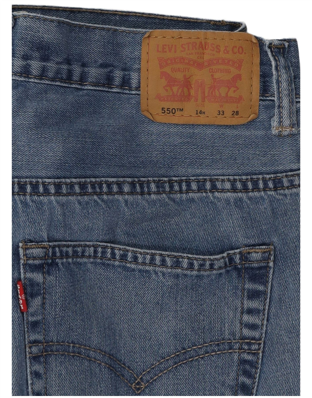 Прямые джинсы свободного кроя LEVI'S Boys 550 13-14 лет W33 L28, синий хлопок
