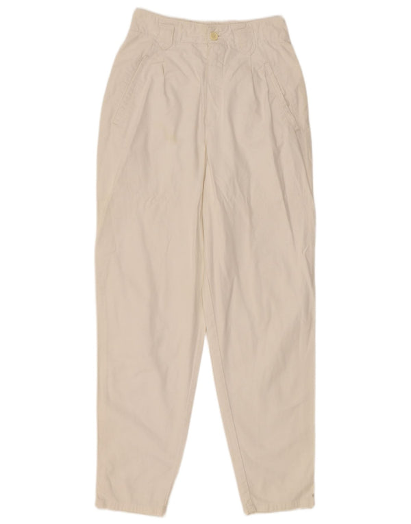 BENETTON Womens Tapered Casual Trousers IT 38 XS W22 L27 White Cotton