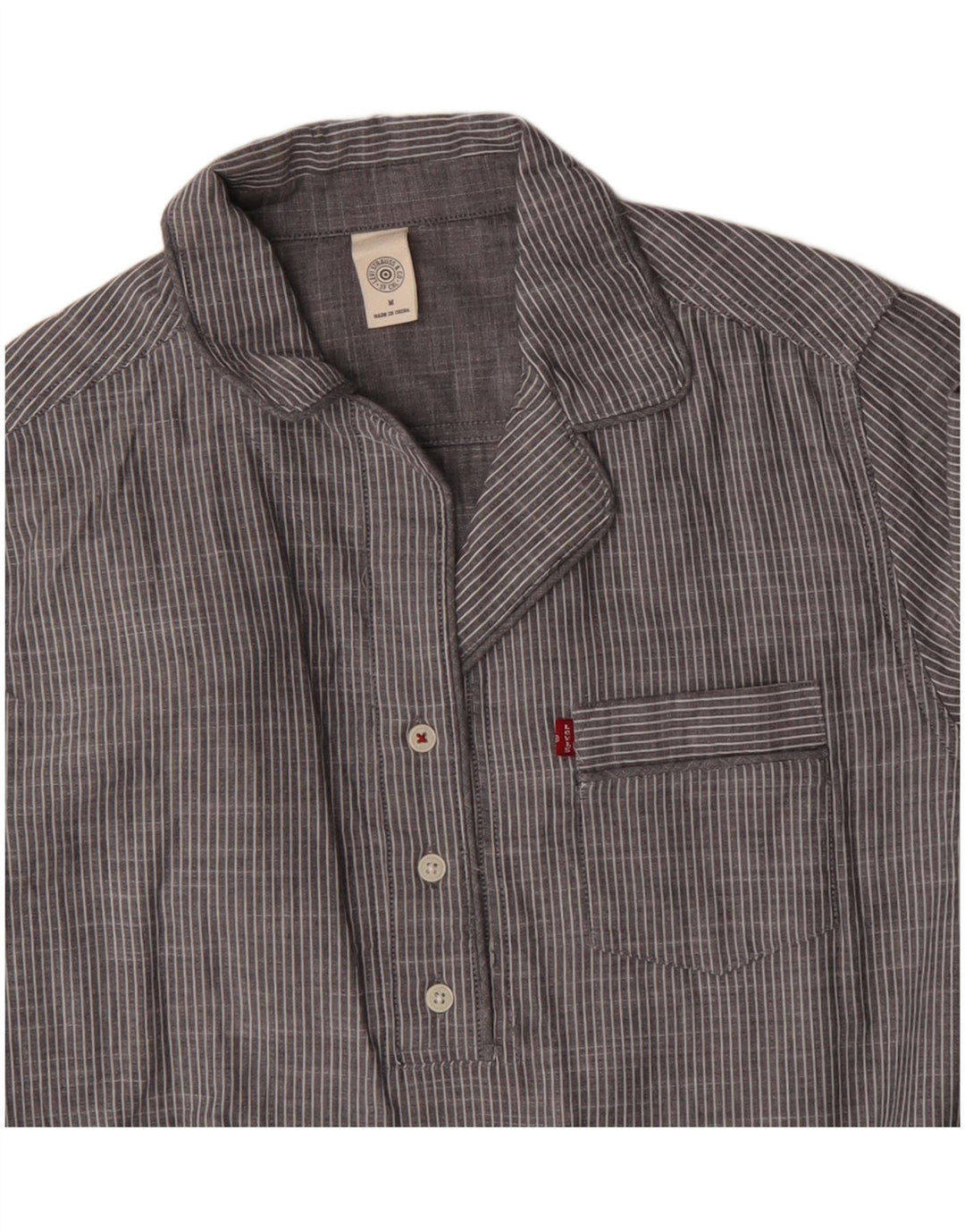 Женское платье-пуловер Levi's, Великобритания 14, средний серый хлопок в тонкую полоску