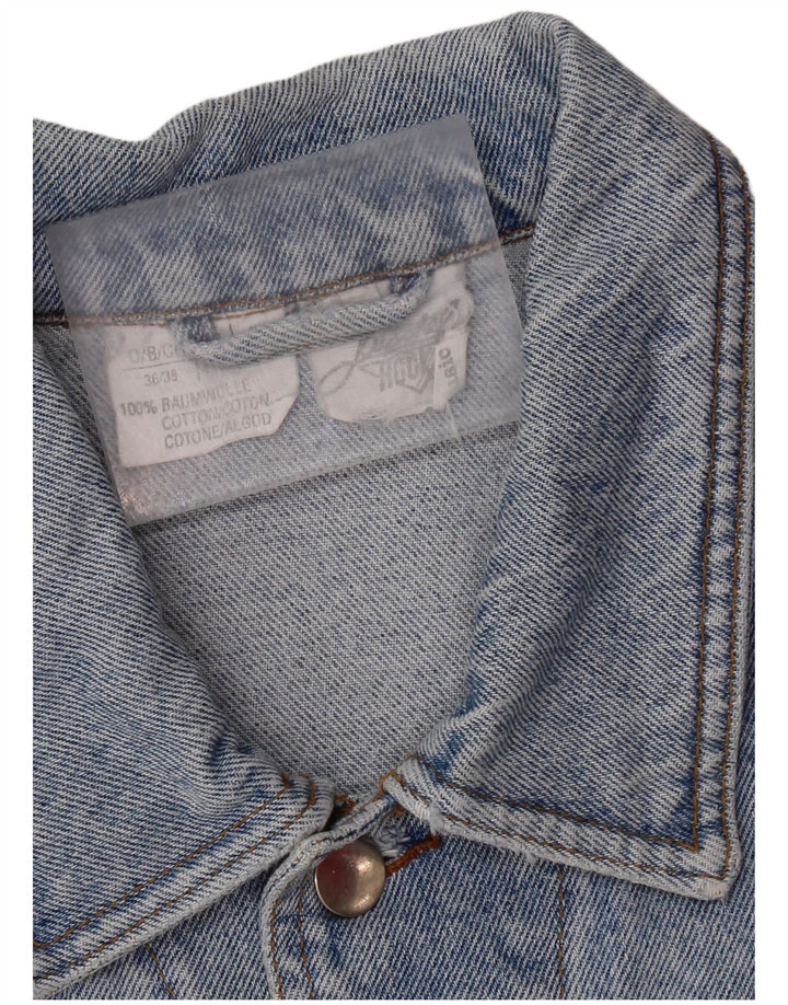 Мужская джинсовая куртка VINTAGE с графическим рисунком, Великобритания, маленький размер 36/38, синий хлопок