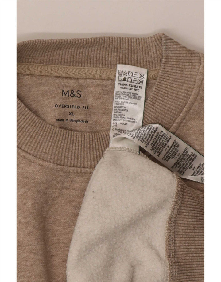 Мужской свитшот оверсайз Marks & Spencer XL, серый хлопок с крапинками