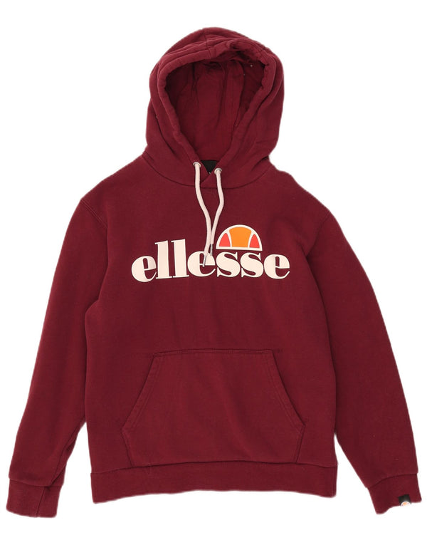 Женский джемпер с капюшоном Ellesse UK 10, малый, бордовый, хлопок
