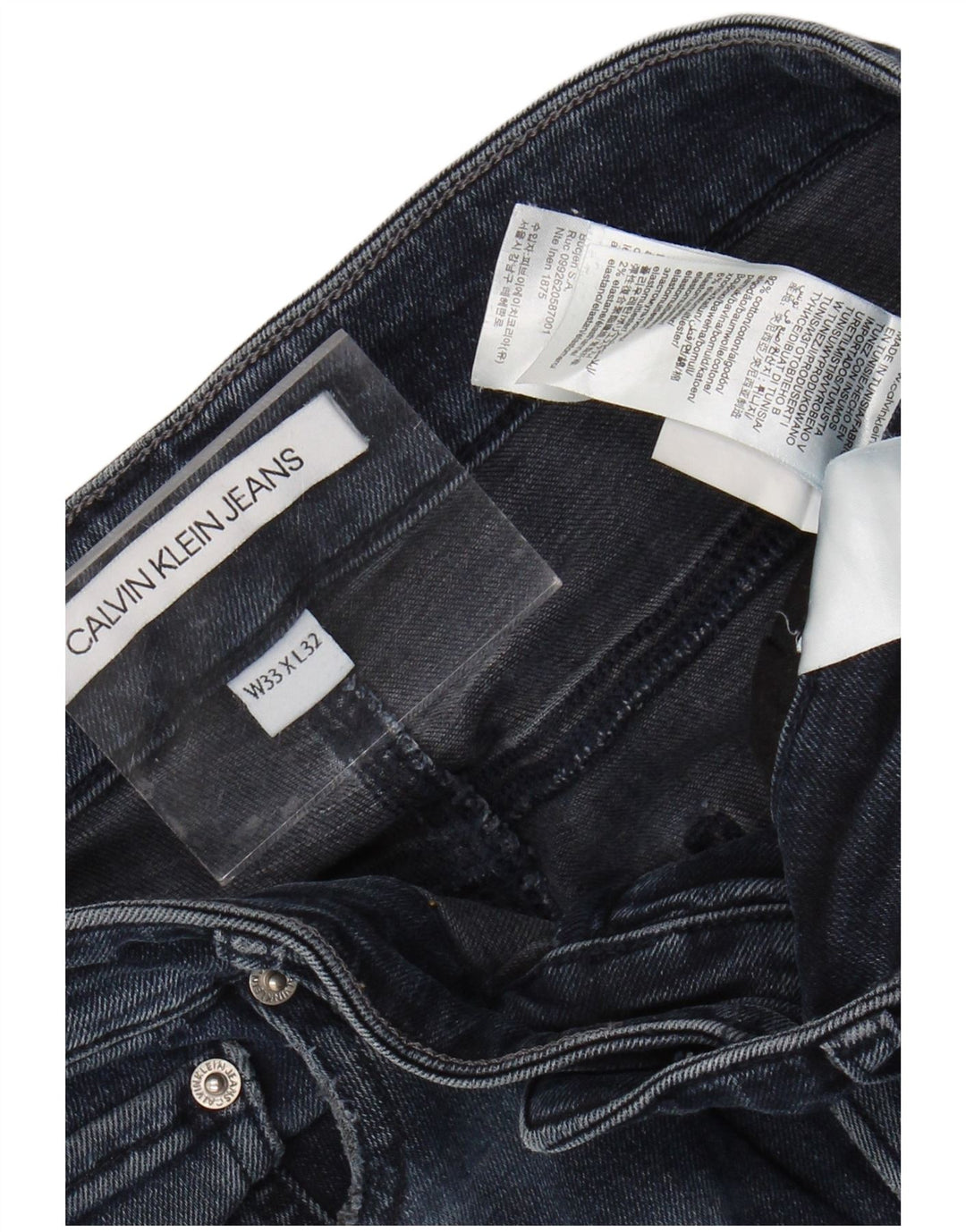 Мужские узкие джинсы CALVIN KLEIN W33 L32 темно-синие, хлопок