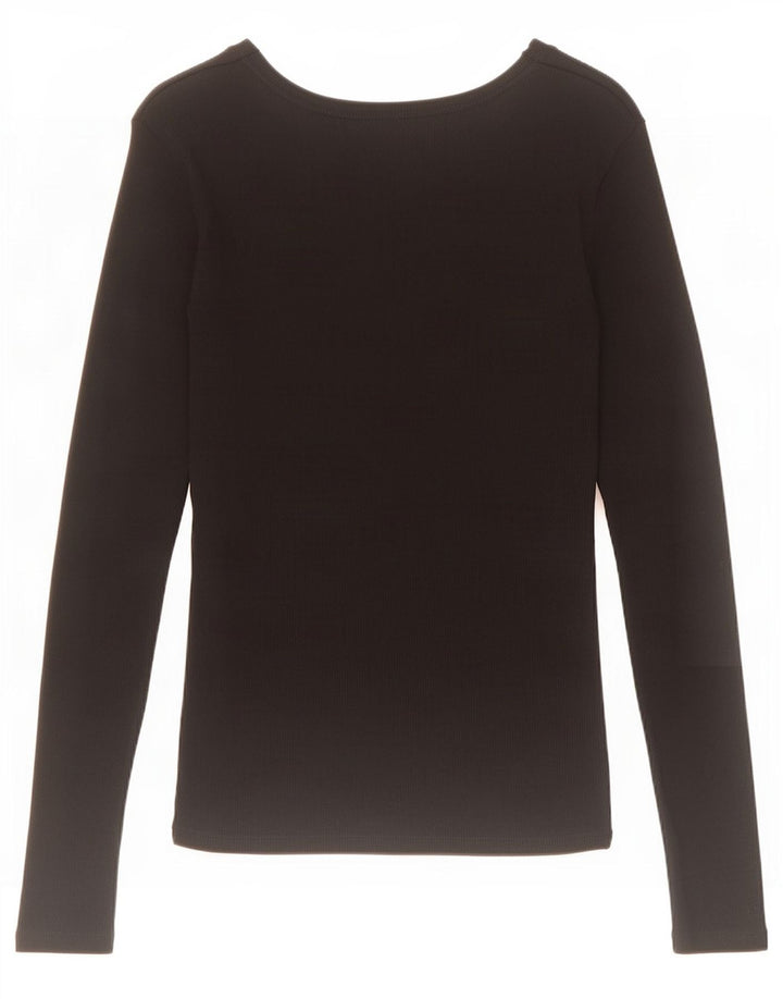 Женский топ с длинным рукавом Zara UK 12, средний черный