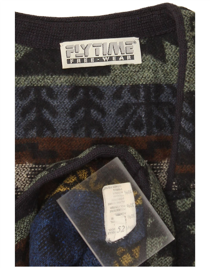 Мужской кардиган Fly Time IT 52, большой разноцветный жаккардовый узор