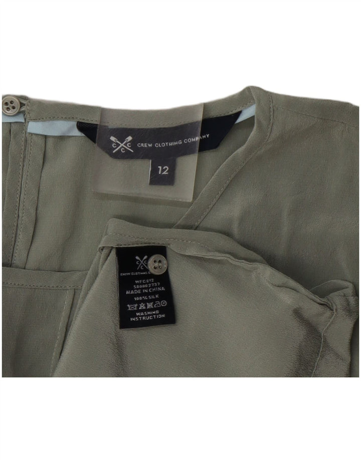 Женская блузка Crew Clothing Top UK 12, средний зеленый шелк