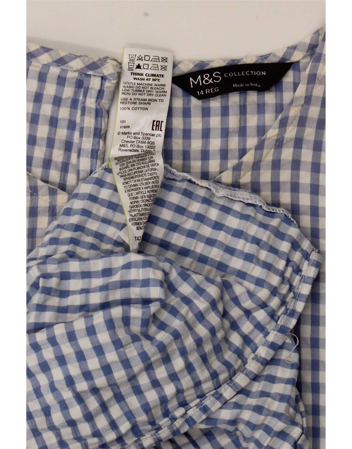 Женское платье макси Marks & Spencer UK 14, средний синий хлопок в мелкую клетку