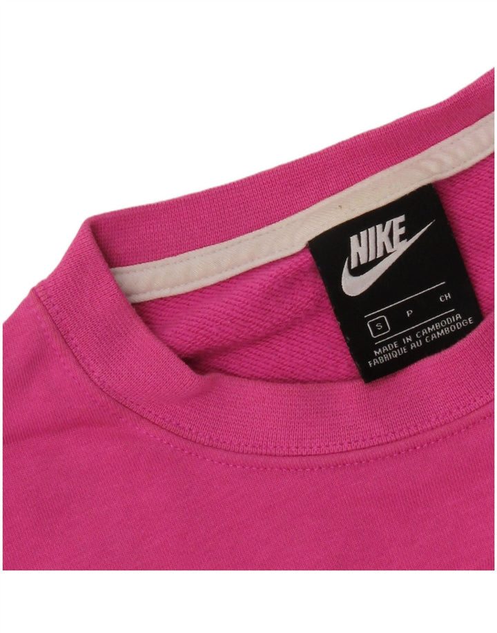 Женский укороченный свитшот оверсайз Nike UK 10, маленький розовый с цветными блоками