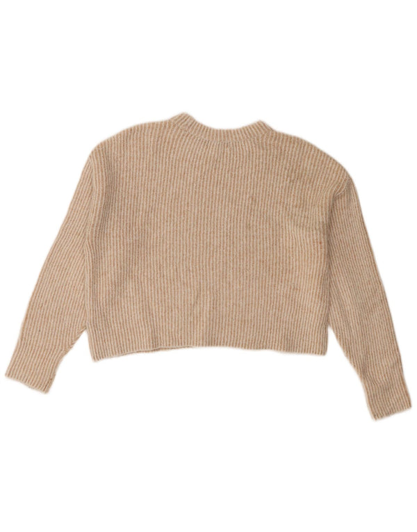 Женский укороченный свободный джемпер с круглым вырезом Topshop UK 6 XS, бежевый