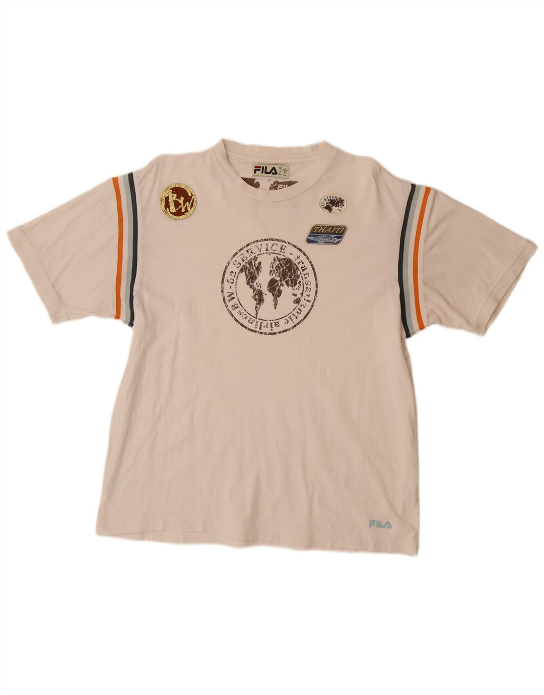 FILA Мужская футболка с рисунком, большой белый хлопок