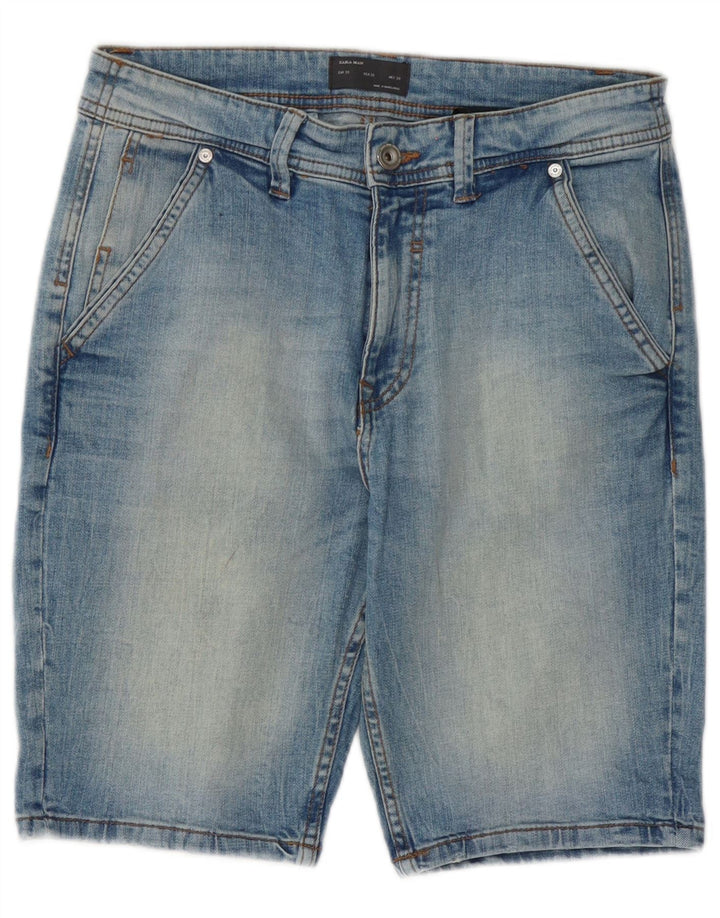 Мужские джинсовые шорты Zara EU 38, маленькие W30, синие, хлопок