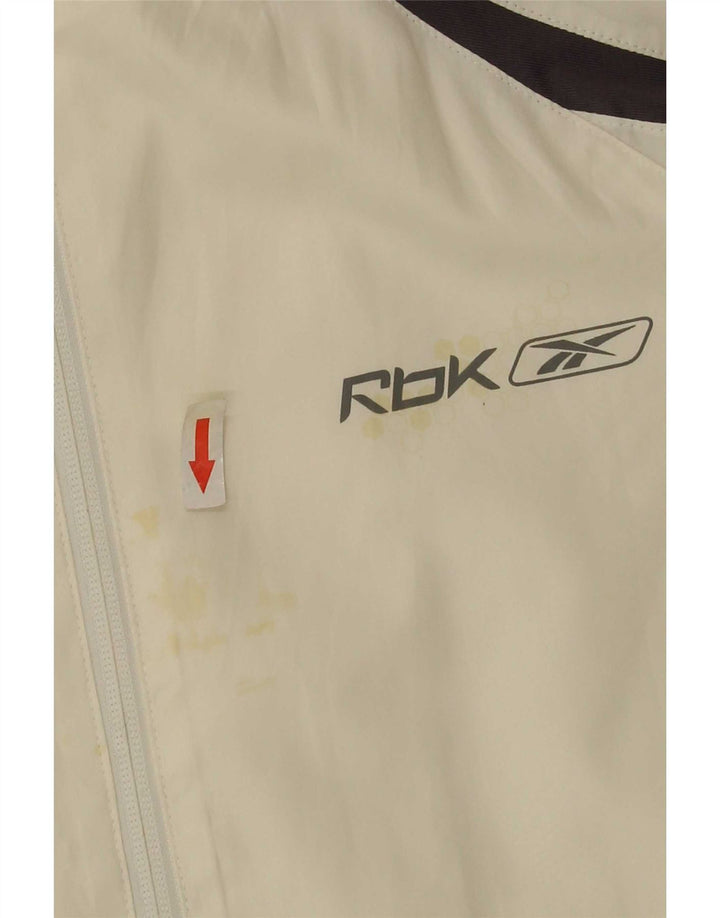 Reebok Мужской спортивный костюм, верхняя куртка, маленький белый полиэстер с цветными блоками