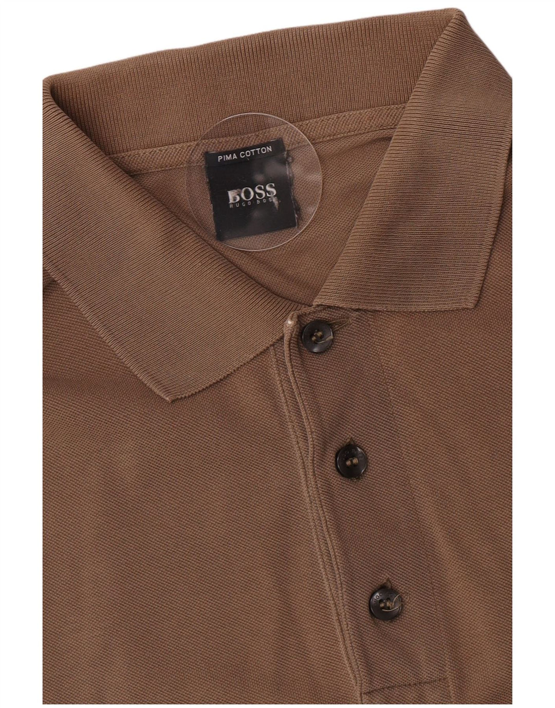 Мужская рубашка-поло Hugo Boss, маленькая коричневая, хлопок