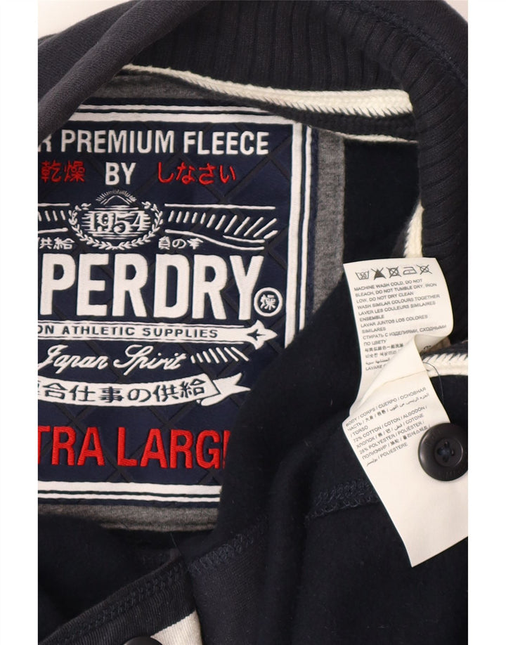 Мужской свитер на пуговицах с рисунком Superdry, джемпер XL, темно-синий, хлопок