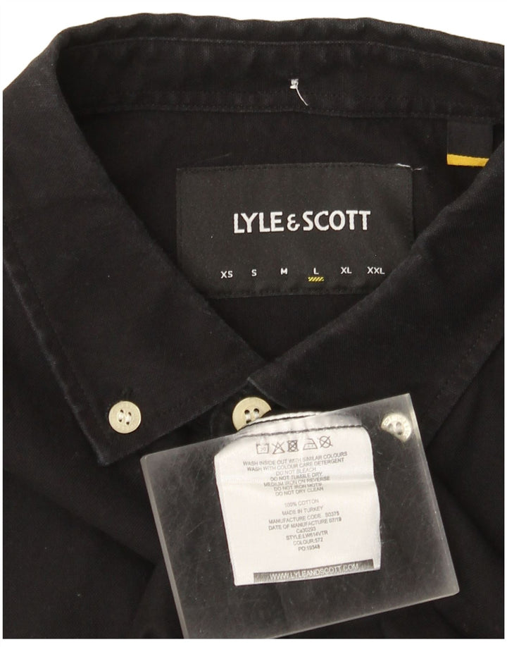 Мужская рубашка Lyle & Scott, большая черная хлопковая рубашка