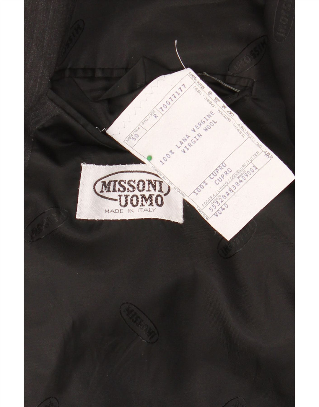 Мужской двубортный пиджак MISSONI Uomo IT 50, большой серый в тонкую полоску