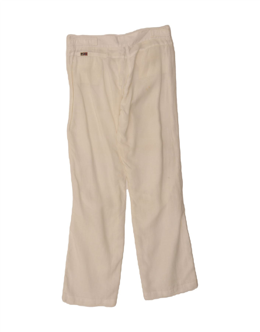 NAPAPIJRI Womens Straight Trousers IT 42 Medium W32 L31 Off White Vintage Napapijri and Second-Hand Napapijri from Messina Hembry 