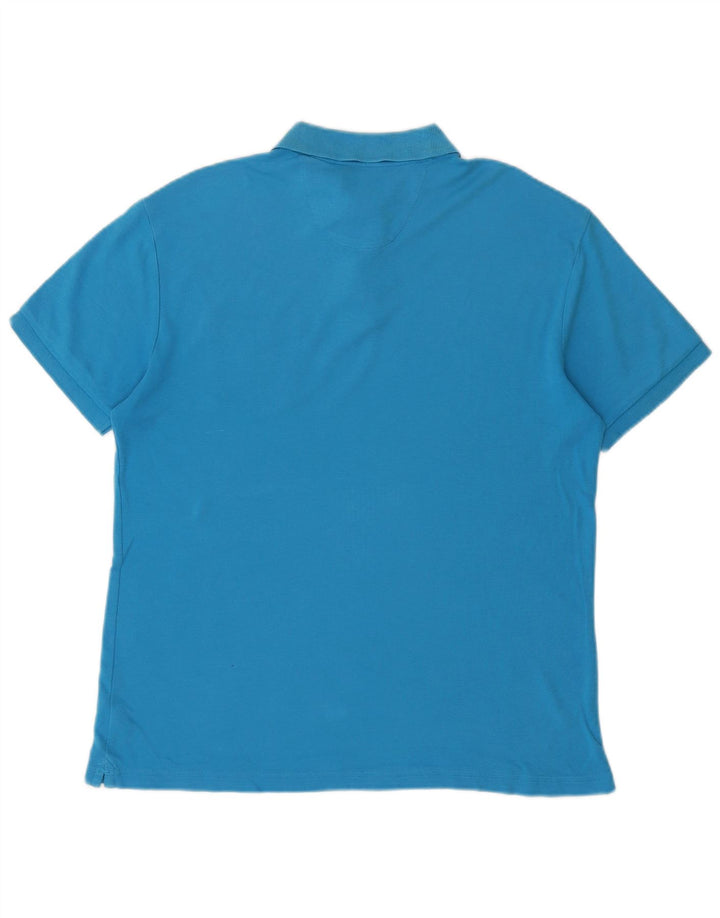 Мужская рубашка-поло CHAPS на заказ, средний синий хлопок, хлопок